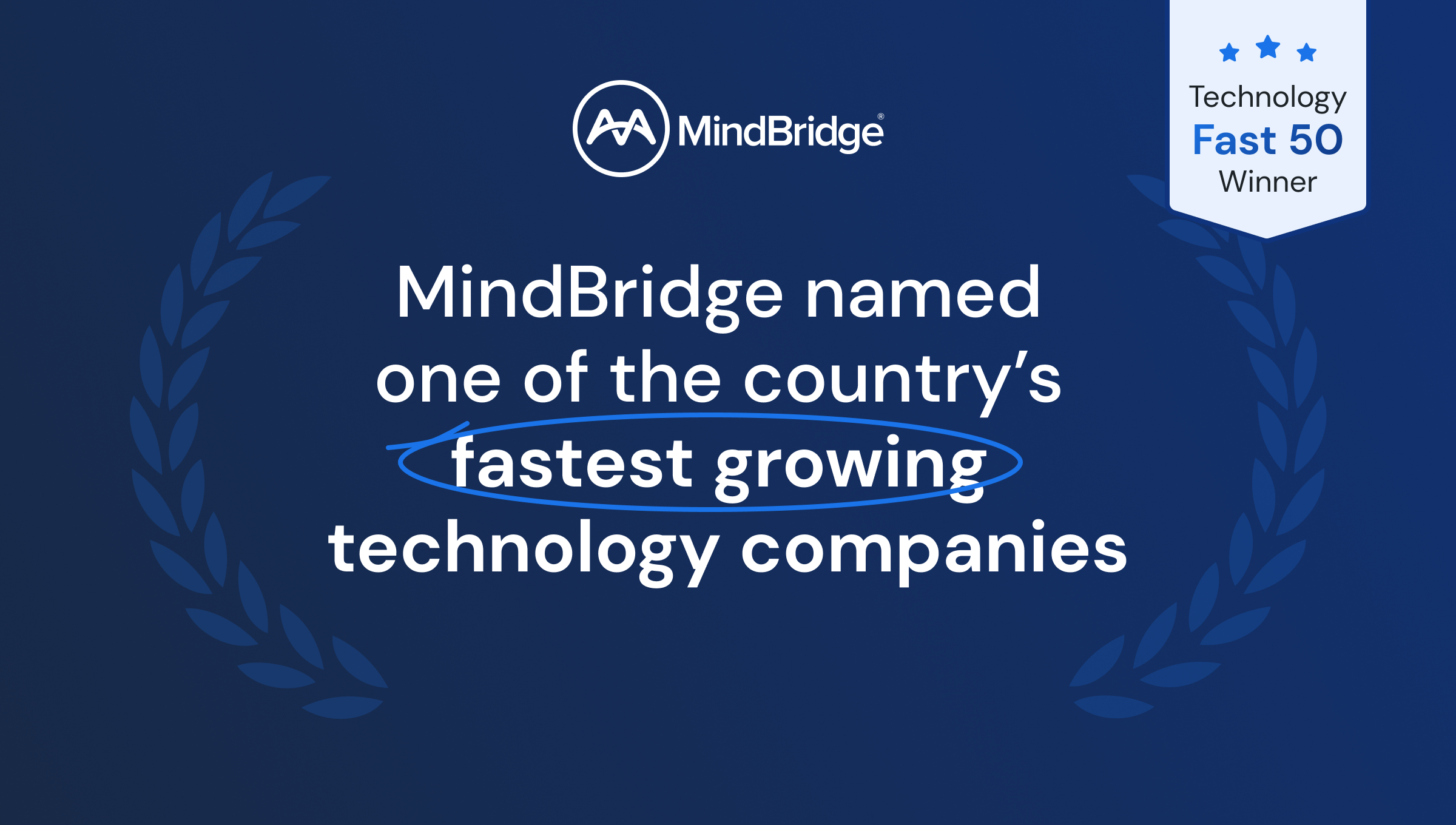 MindBridge named one of Canada’s fastest-growing tech companies by the 2024 Technology Fast 50™ awards program. Discover how our AI-powered financial risk intelligence platform is transforming audit and finance through advanced anomaly detection and oversight.